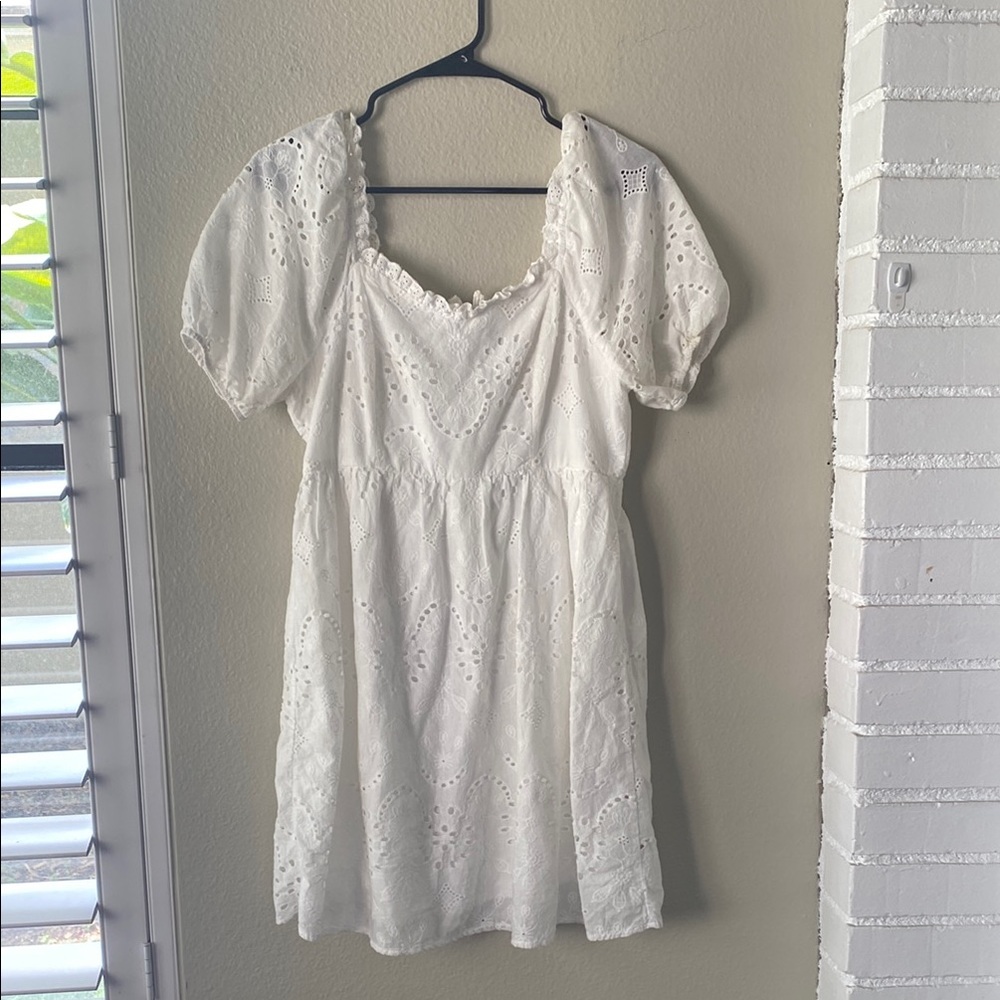 ANDREE BY UNIT White Puff Sleeve Mini Sundress